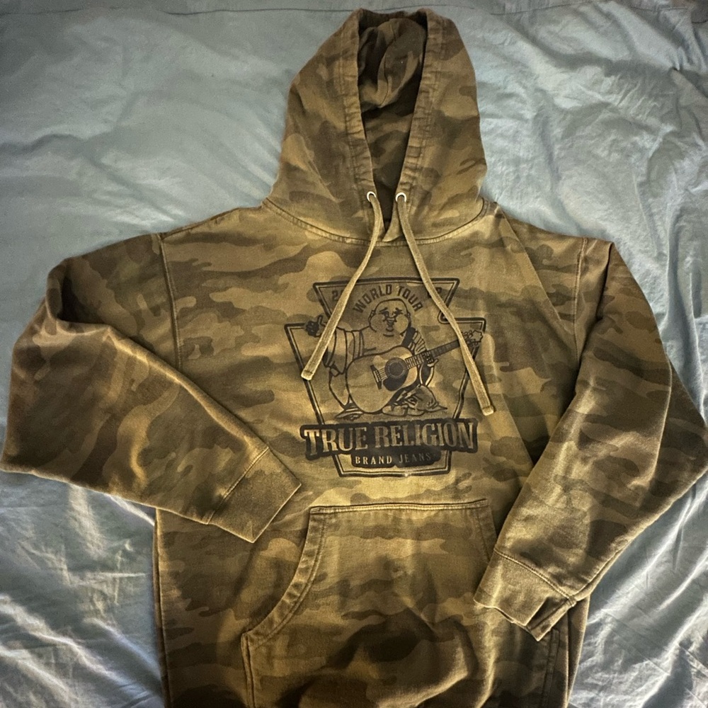 True religion camo hoodie Large